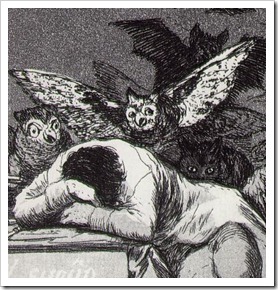 Goya ”Somnul rațiunii naște monștri”